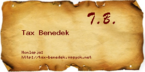 Tax Benedek névjegykártya