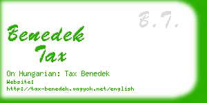 benedek tax business card